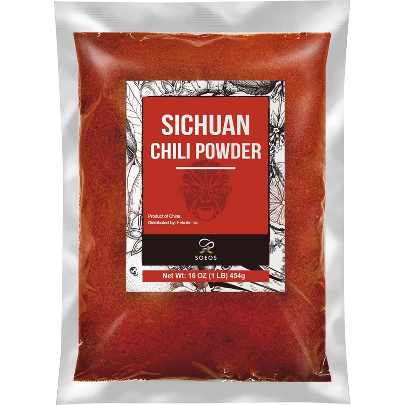 Soeos Sichuan Chili Powder,16Oz (454G), Medium Hot, Dried And Crushed Red Chili Pepper Flakes, Premium Chili Powder For Pizza, C