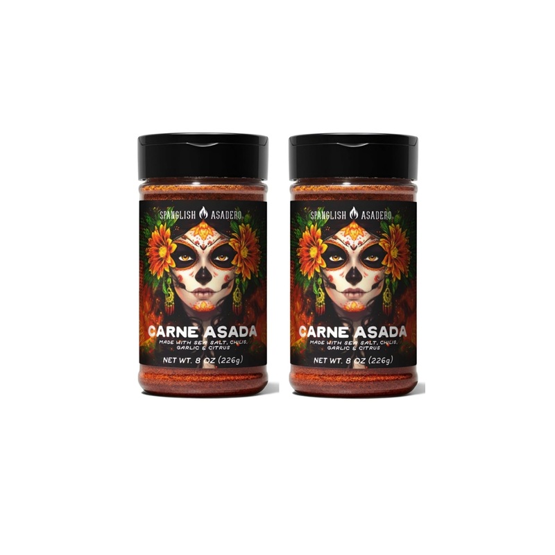 Spaglish Asadero Carne Asada Seasoning, 8 Oz/2Pack, Blend Of Spices, Citrus, Garlic, Herbs, Sea Salt, Chili