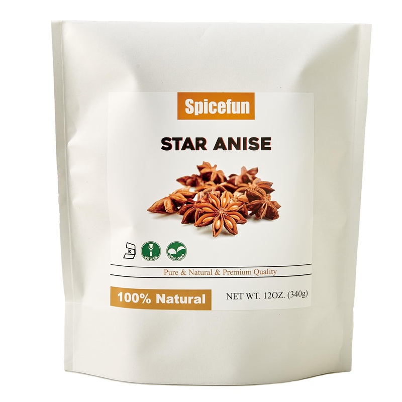 Spicefun Star Anise 12Oz(340G), Chinese Star Anise Whole, Fresh, Pure And Dried Anise Pods, Great For Cooking, Baking And Tea