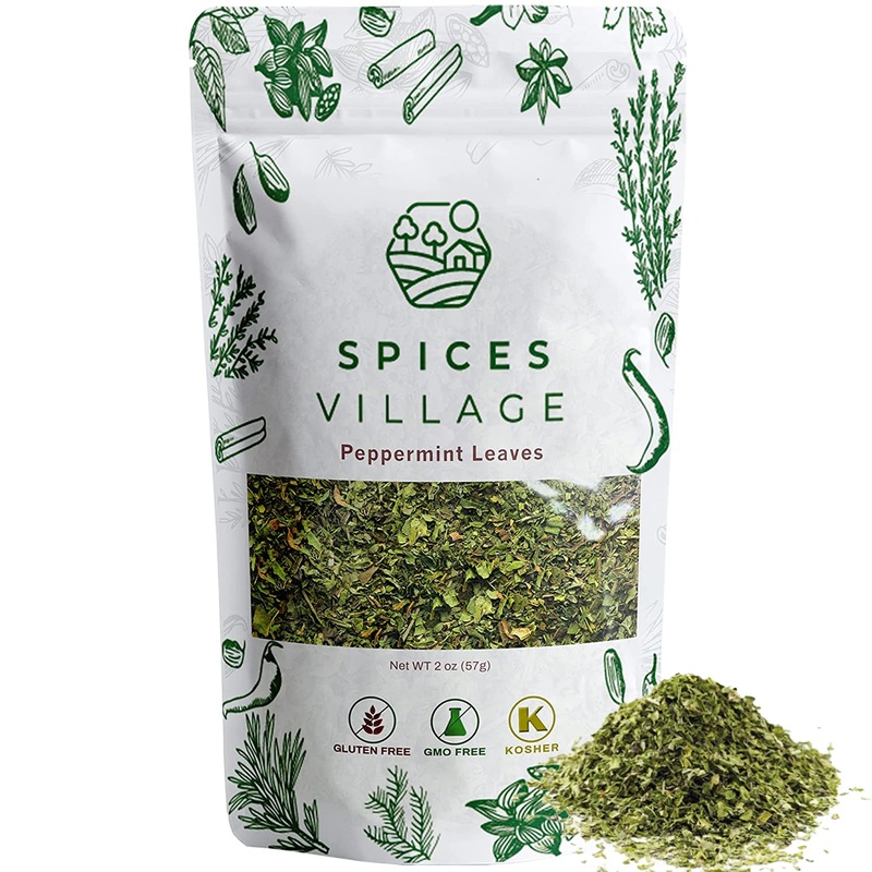 Spices Village Dried Peppermint Leaves (2 Oz) – Fresh Peppermint Leaves, Mint Herb, Crushed Mint Spice Great For Loose Leaf Tea,
