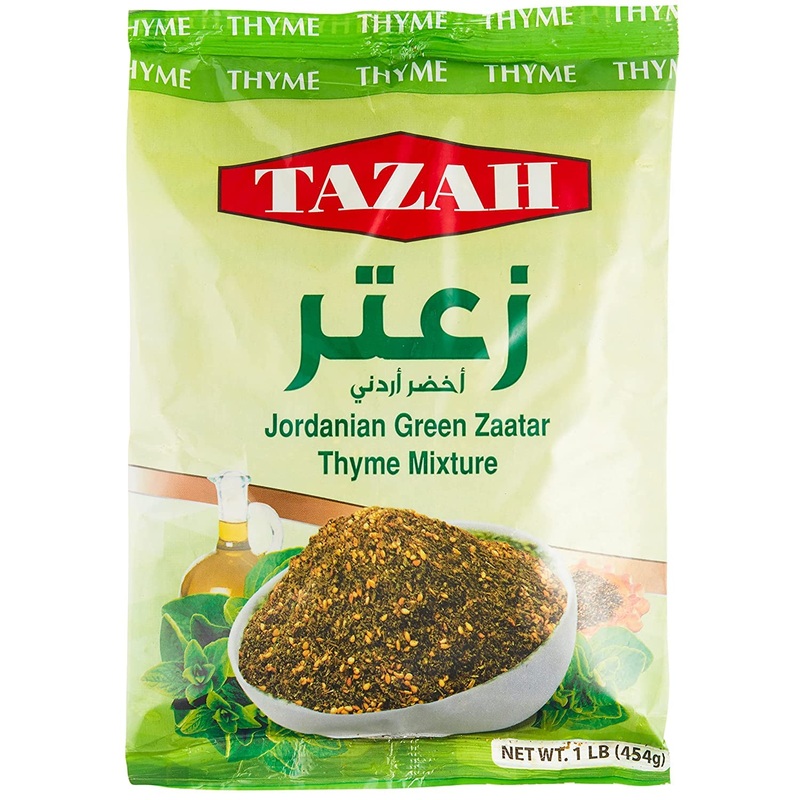 Tazah Zaatar 16Oz Jordanian Zatar Spice Blend Green Za’Atar Thyme Mixture In Bag
