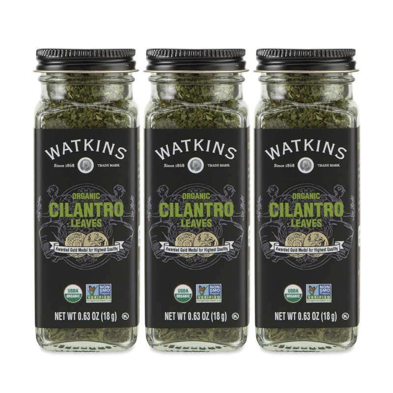 Watkins Gourmet Organic Spice Jar, Cilantro Leaves, 0.63 Ounce Jar, 3-Pack