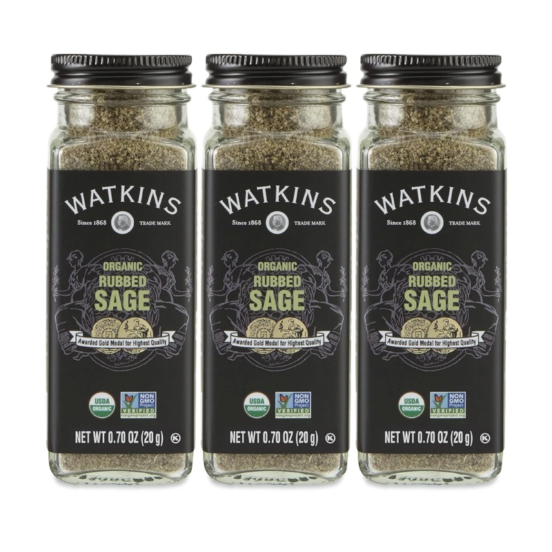 Watkins Gourmet Organic Spice Jar, Rubbed Sage, 0.7 Ounce Jar, 3 Count