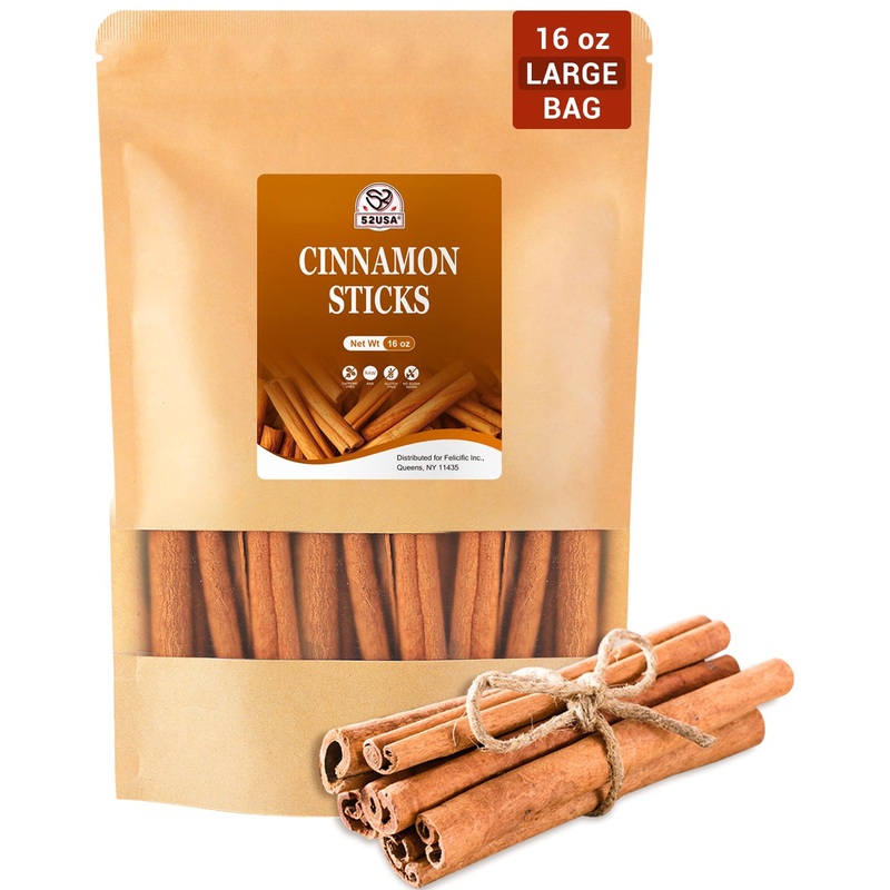 52Usa Cinnamon Sticks, Cinnamon 16 Oz (453G), Whole Cinnamon Sticks, 100% Raw, Kosher Certified, Gluten Free, Pure & Fresh Cinna