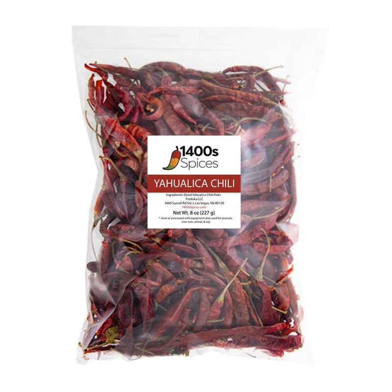 8oz Whole Dried Arbol Chiles – Chile Yahualica Seco Mexicano by 1400S Spices – Authentic Mexican Flavor for Cooking and Spicing