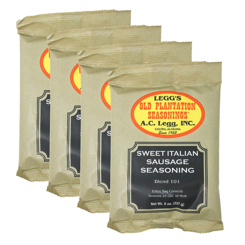 Ac Legg Old Plantation Seasonings – Sweet Italian Sausage Seasoning 8 Ounce – 4 Pack