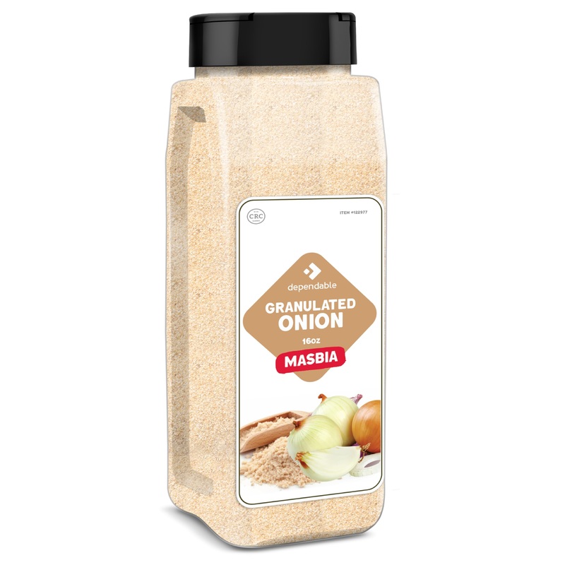 Dependable Foods Granulated Onion Powder – 16 Oz Big Jug – Kosher, Natural, Dried Onion Granules – Flavorful Dehydrated Onion Se