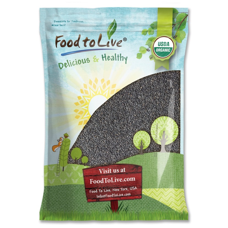 Food To Live – Organic Black Sesame Seeds, 8 Pounds – Non-Gmo, Raw Unhulled Kala Til Seeds, Unroasted, Kosher, Vegan, Bulk. Good