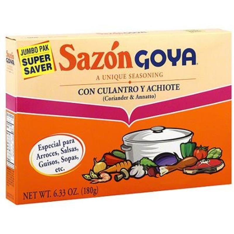 Goya Sazon With Coriander & Annatto, 6.33 Oz Sazon Con Culantro Y Achiote (1 Pack)