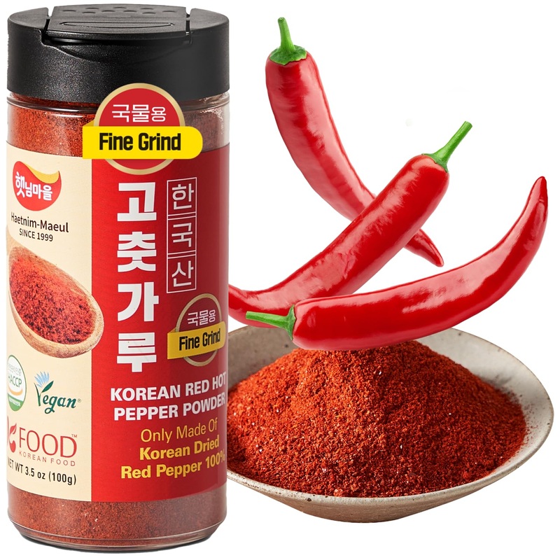 Korean Food Haetnim Maeul 100% Korean Red Chili Powder 3.5Oz(100G) | Small Particle Powder For Soups And Stews | Vegan, No Msg
