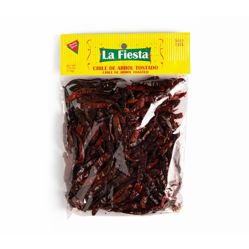 La Fiesta Toasted Arbol Dried Whole Chile Pods, 2.75 oz – Spicy Flavor for Salsas & Enchiladas, Authentic since 1954