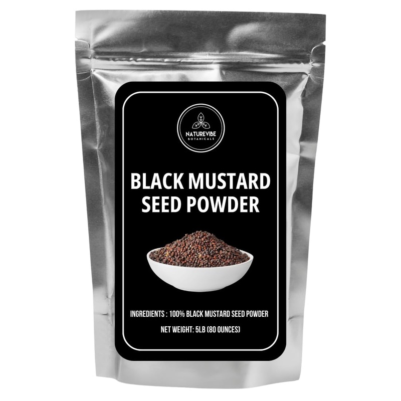Naturevibe Botanicals Black Mustard Powder 5Lb | Non Gmo Gluten Free Vegan | Indian Spice Made With 100% Pure Black Mustard Seed