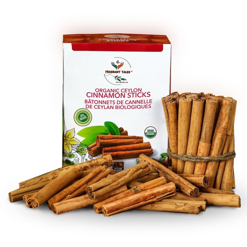 Premium Organic Ceylon Cinnamon Sticks – 1Lb (454G), True Ceylon, Usda Certified, Non-Gmo, Gluten-Free, Pure Sri Lankan Cinnamon