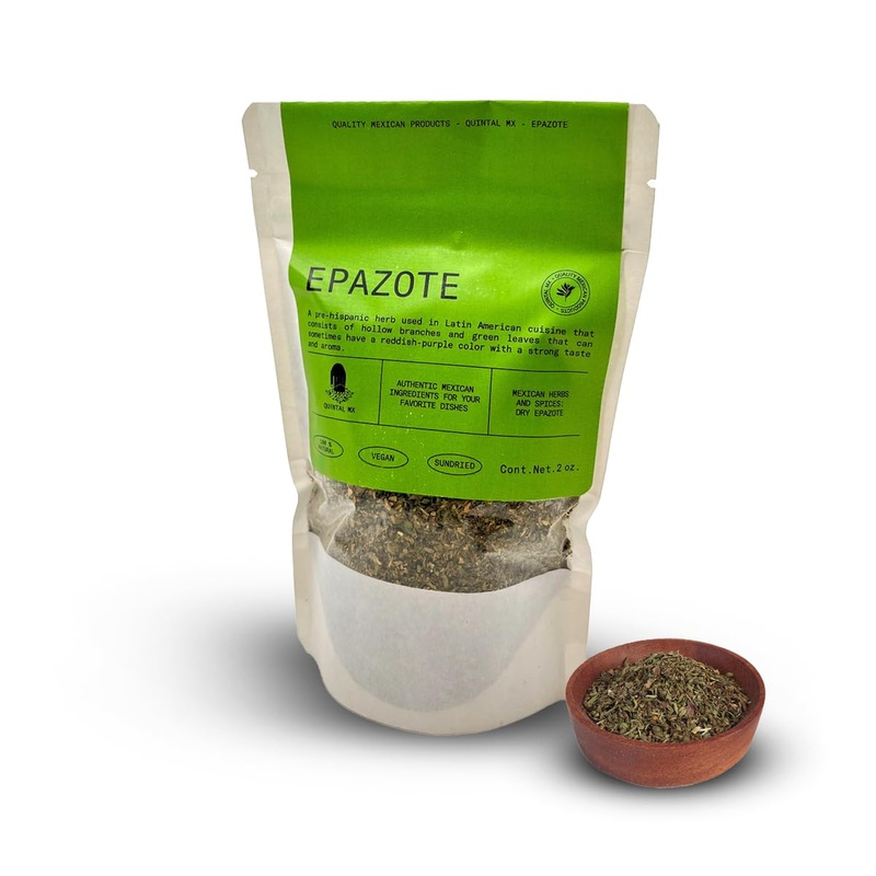 Quintal Mx Dried Epazote Leaves 2 Oz – Hojas De Epazote Cortadas – 100% Natural Epazote Herb – Epazote Tea – Seasoning And Spice