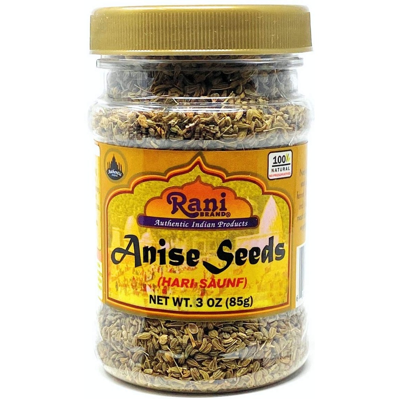 Rani Anise Seeds (Hari Saunf) 3Oz (85G) Pet Jar ~ All Natural | Gluten Friendly | Non-Gmo | Vegan | Indian Origin