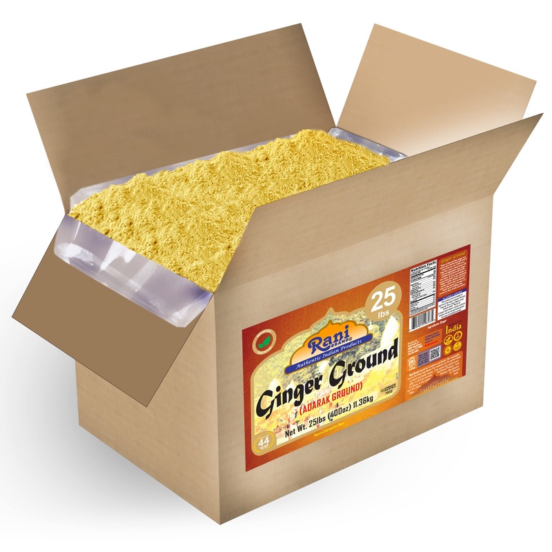 Rani Ginger (Adarak) Powder Ground, Spice 400Oz (25Lb) 11.36Kg Bulk Box ~ All Natural | Vegan | Gluten Friendly | Non-Gmo | Indi