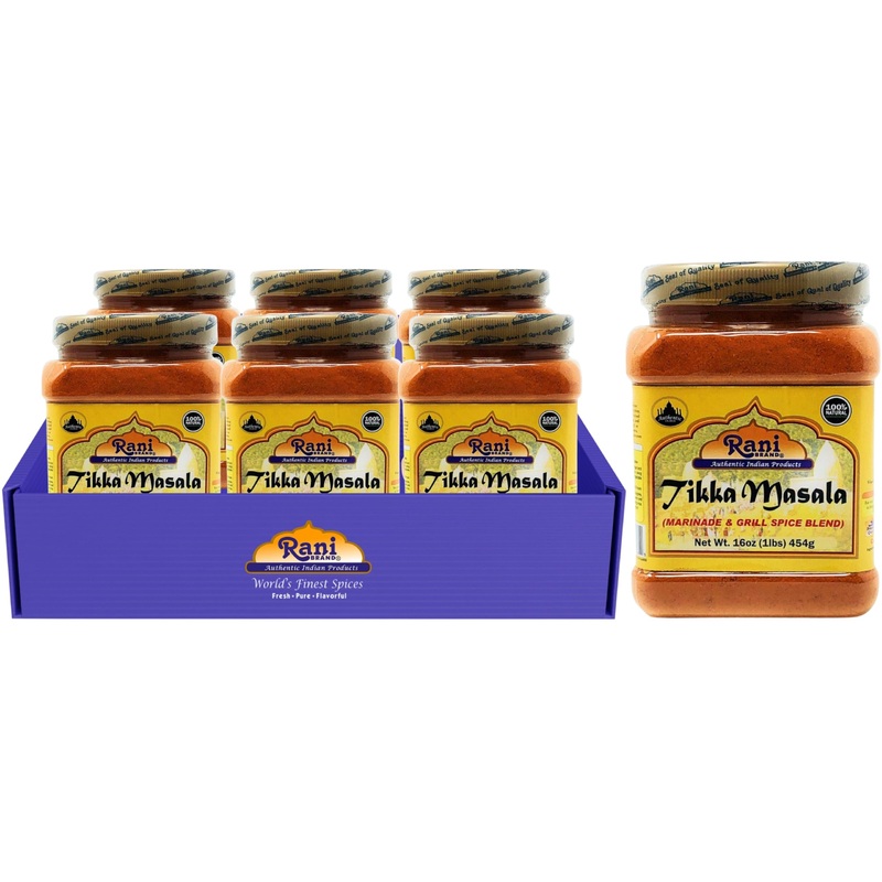 Rani Tikka Masala Indian 7-Spice Blend 16Oz (1Lb) 454G Pet Jar, Pack Of 6 ~ All Natural | Salt-Free | Vegan | No Colors | Gluten