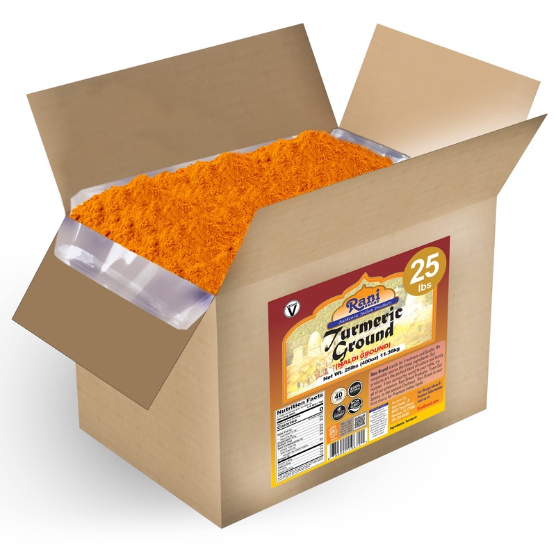 Rani Turmeric (Haldi) Root Powder Spice, (High Curcumin Content), 25Lbs (400Oz) 11.36Kg ~ Bulk Box ~ All Natural | 100% Pure | V