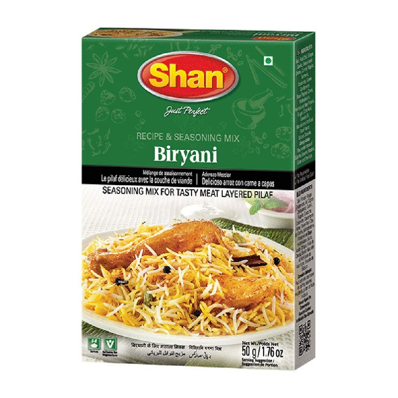 Shan Biryani Recipe And Seasoning Mix 1.76 Oz (50G) – Spice Powder For Tasty And Spicy Meat Layered Pilaf – Suitable For Vegetar