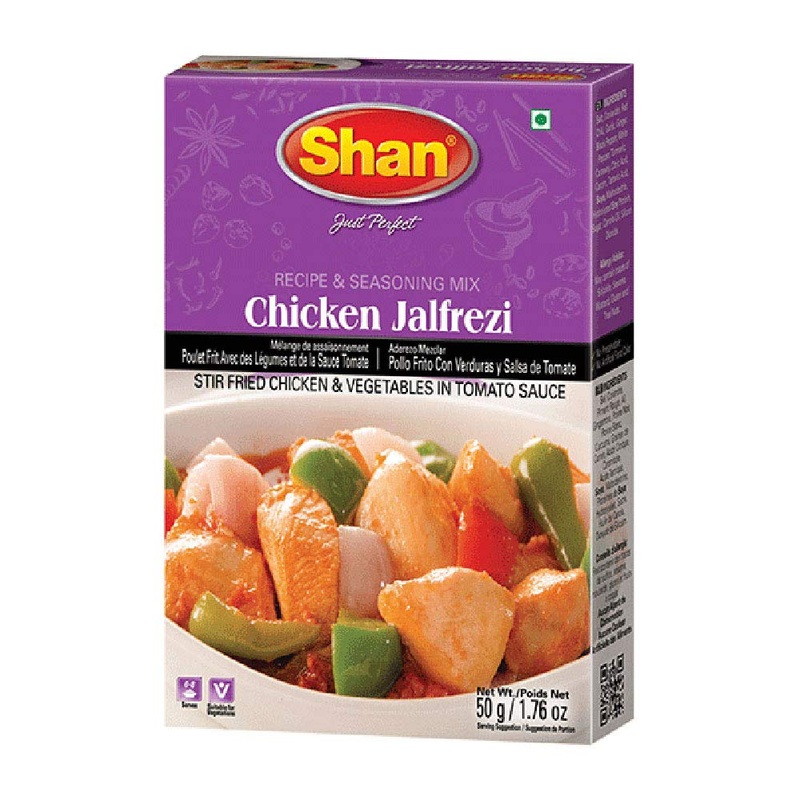 Shan Chicken Jalfrezi Recipe And Seasoning Mix 1.76 Oz (50G) – Spice Powder For Stir Fried Chicken And Vegetables In Tomato Sauc