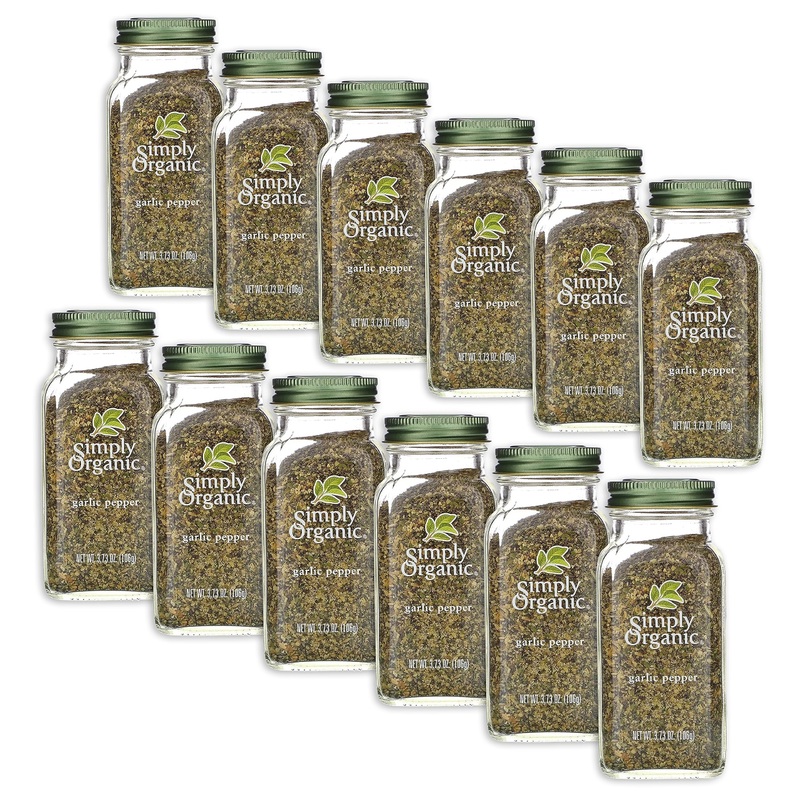 Simply Organic Garlic Pepper, Certified Organic | 3.73 Oz | Pack Of 12
