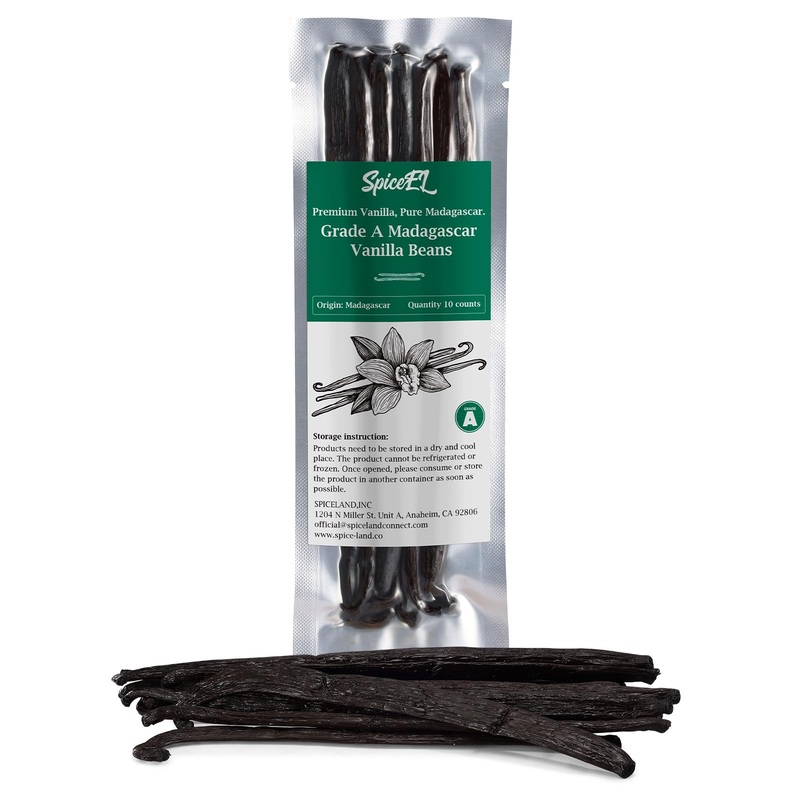 Spiceel Madagascar Vanilla Beans Grade A Vanilla Pods For Making Vanilla Extract, Whole 5” – 7” Vanilla Beans For Baking, 10 C