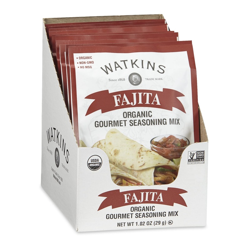 Watkins Organic Fajita Gourmet Seasoning Mix, 1.02 Oz. Packets (Pack Of 12)