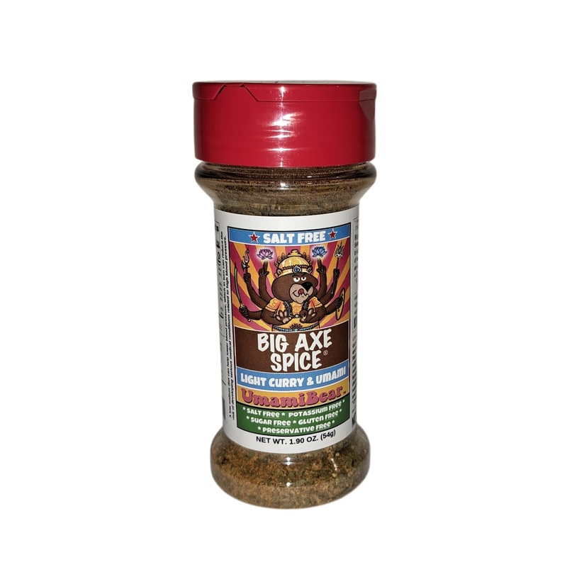 Big Axe Spice Umamibear – Salt Free Light Curry And Umami Seasoning Blend – Salt Free, Sugar Free Gluten Free Preservative Free