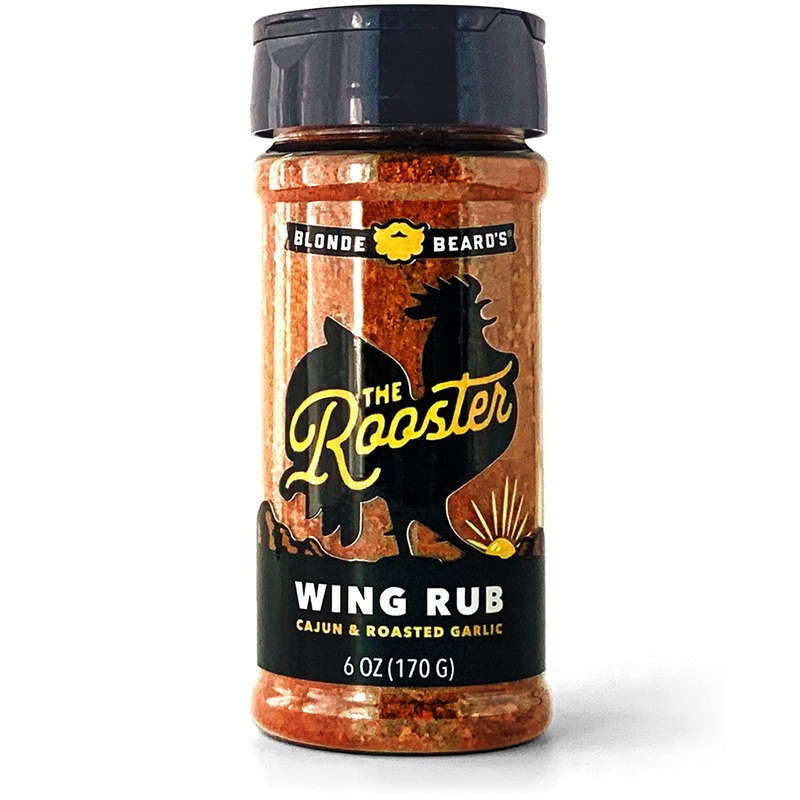 Blonde Beard’S Rooster Chicken Wing Rub (Mild/Medium) – Gourmet Bbq Rub Made With Roasted Garlic & Cajun Seasoning – Great On Ch