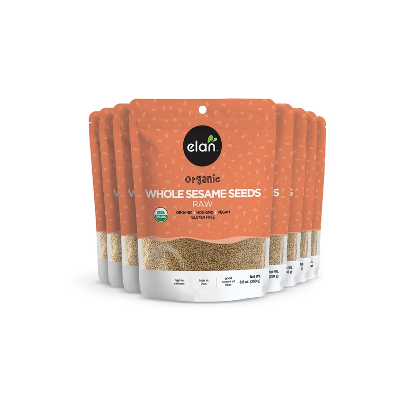 Elan Organic Sesame Seeds, Non-Gmo, Vegan, Gluten-Free , 8 Pack Of 8.8 Oz