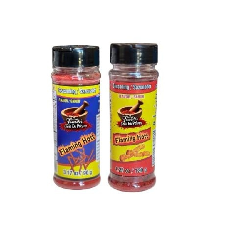 Flaming Hot Flavored Chili Powder (2 Pack Flaming Hott Flavor And Taki Flavor)