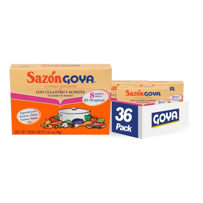 Goya Foods Saz  N Seasoning With Coriander & Annatto, 1.41 Ounce (Pack Of 36)