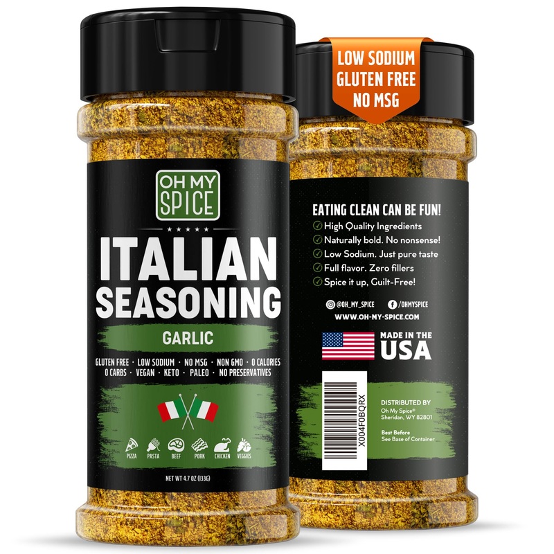Italian Seasoning Blend Garlic Powder Mix – Gluten Free & Low Sodium Pizza Seasonings For Bruschetta & Spaghetti. Garlic And Her