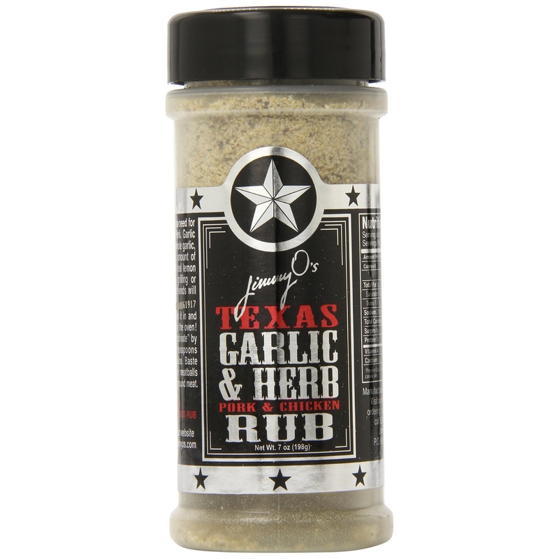 Jimmy O’S Texas Rub, Garlic And Herb, 7 Ounce