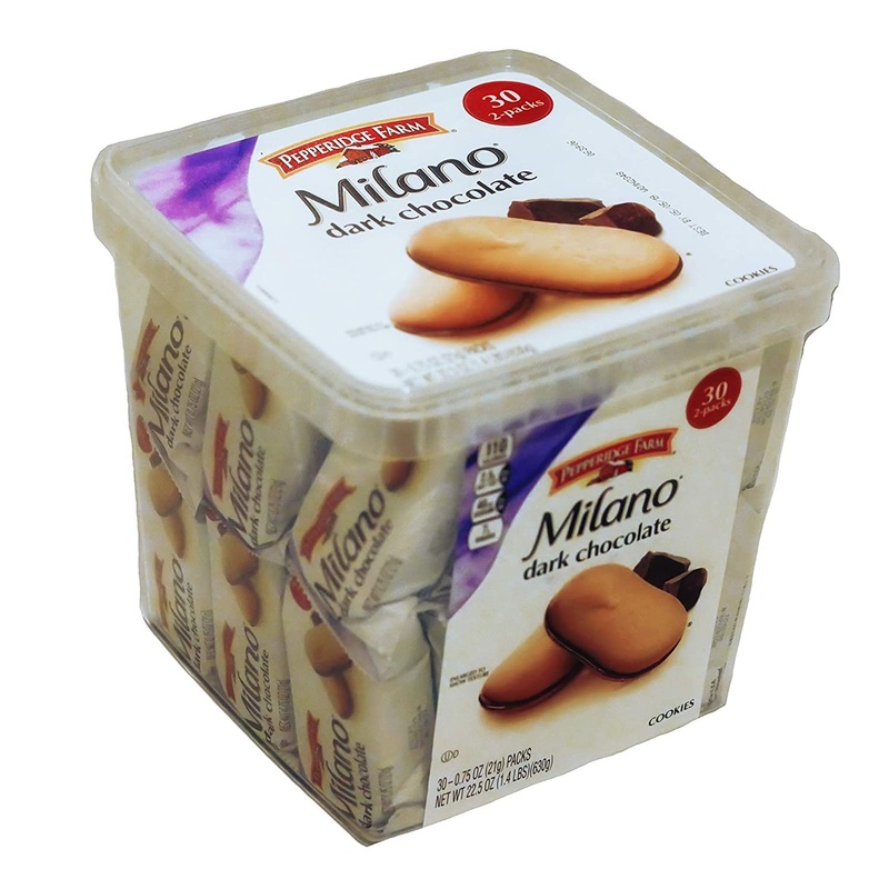 Pepperidge Farm, Milano, Cookies, Dark Chocolate, 22.5 Oz, Multi-Pack, 30 Count – 0,75 Oz (21G) Packs