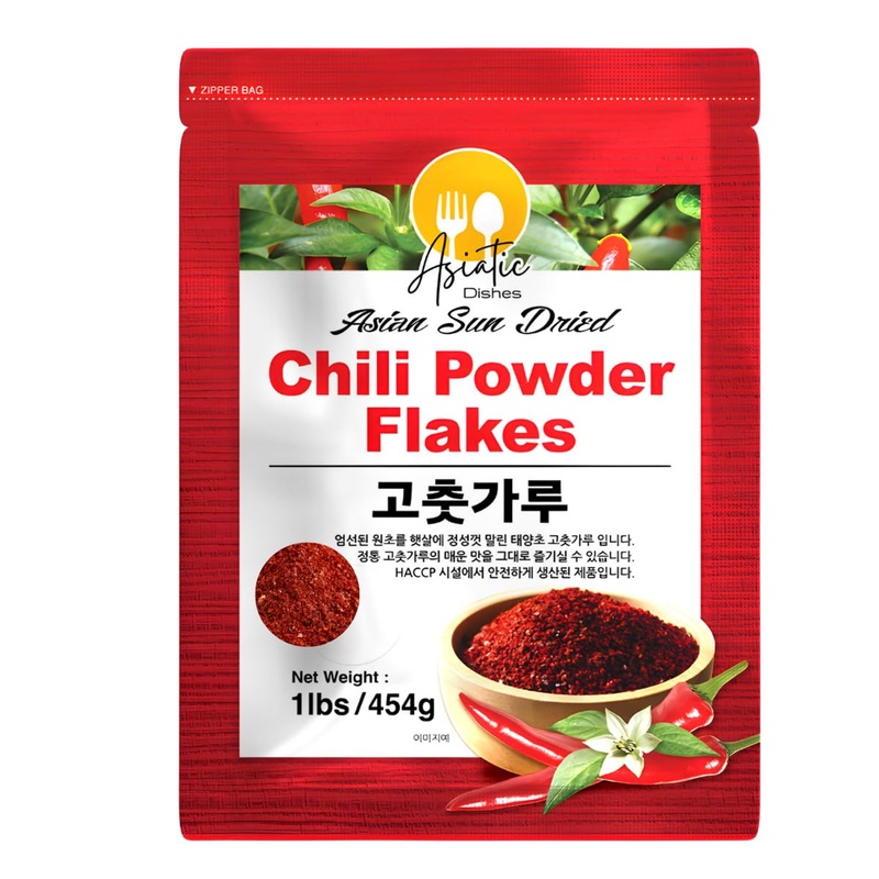 Premium Gochugaru Korean Red Pepper Flakes – 100% Asian Sun-Dried Chili Flake For Kimchi, Stews, And Versatile Cooking – 1Lb Pac