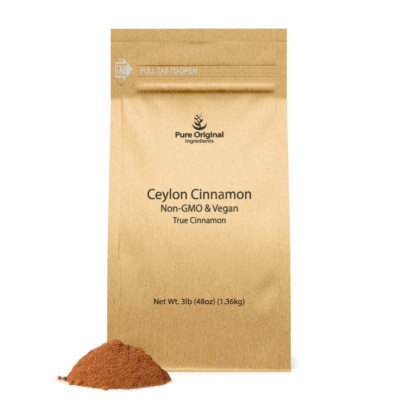 Pure Original Ingredients Ceylon Cinnamon (3 Lb), Mild Flavor, Baking & More, True Cinnamon