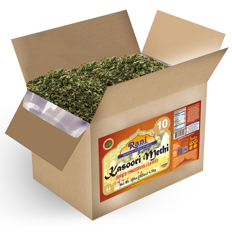 Rani Fenugreek Leaves Dried (Kasoori Methi) 160Oz (10Lbs) 4.54Kg Bulk Box ~ All Natural | Vegan | Gluten Friendly | Non-Gmo | Ko