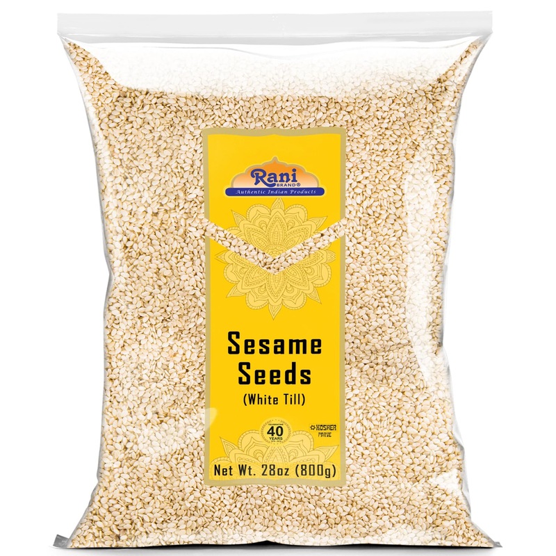 Rani Sesame Seeds Whole White, Hulled (Till) 28Oz (800Gm) ~ All Natural | Gluten Friendly | Non-Gmo | Kosher | Vegan | Indian Or