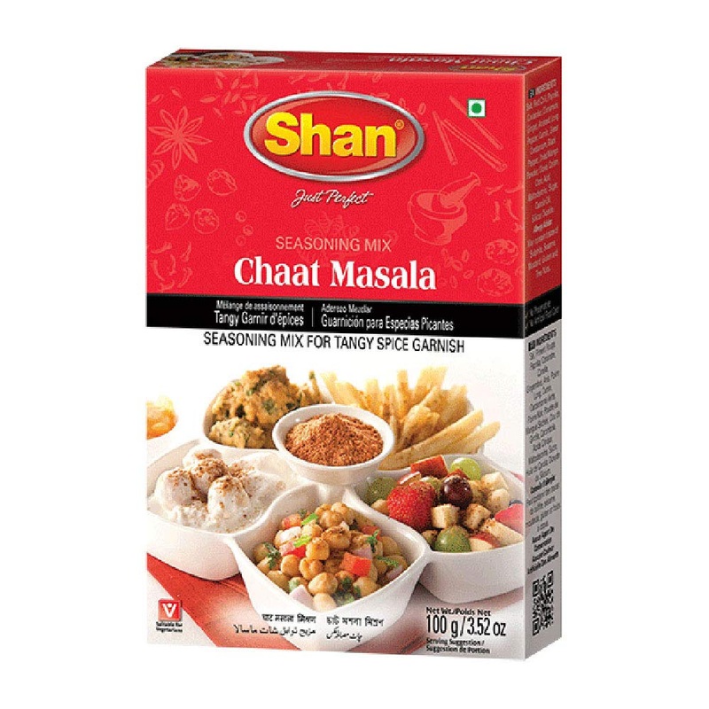 Shan Chaat Masala Powder (100G) – Tangy Indian Spice Mix For Snacks, Salads, & Street Food Seasoning – All-Natural, No Preservat