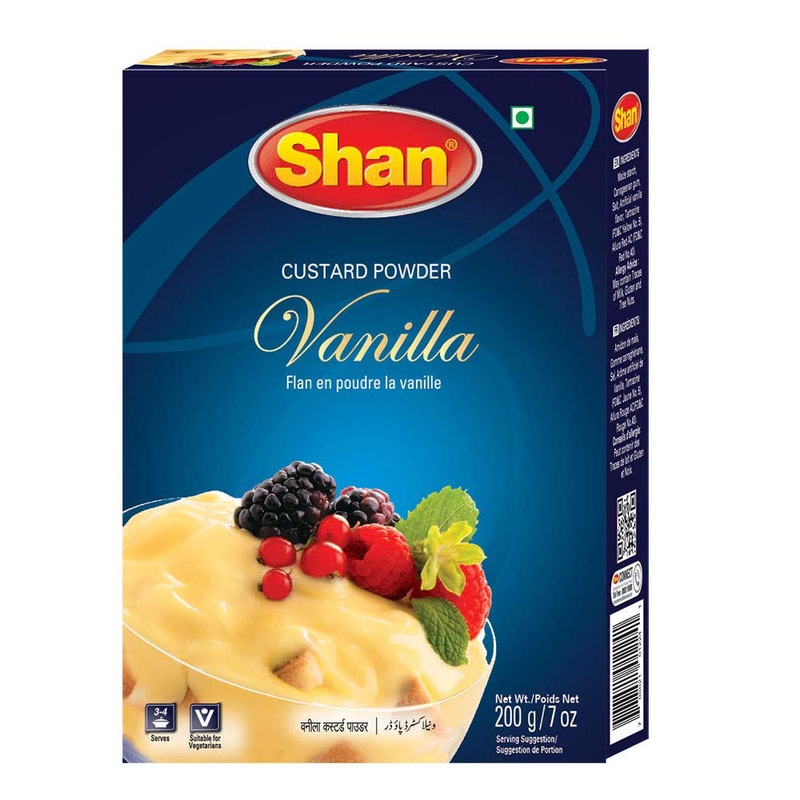 Shan – Custard Powder Vanilla, 7 Oz (200G) Suitable For Vegetarians, Halal