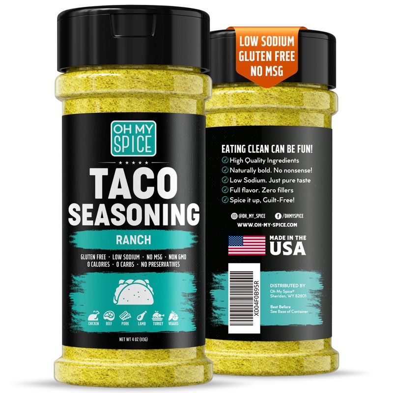 Taco Seasoning Mix Ranch Seasoning Powder – Gluten Free & Low Sodium Mexican Seasonings Blend For Taco Tuesday Night. Ranch Dres