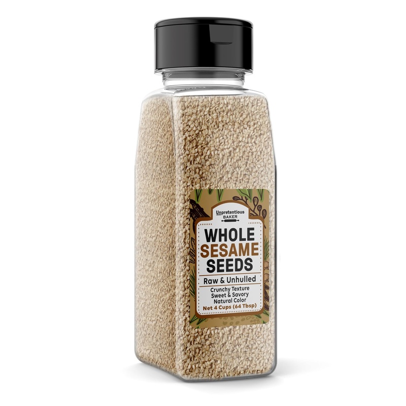 Unpretentious Whole Sesame Seeds (4 Cups), Unhulled, Raw, And Always Pure