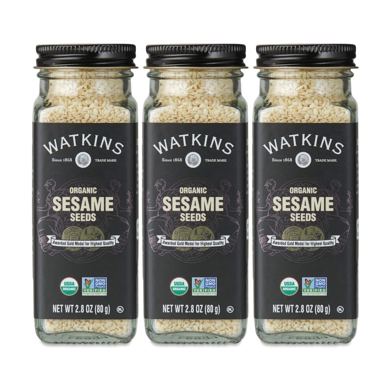 Watkins Organic Sesame Seeds, 2.8 Ounce Jar, 3-Pack