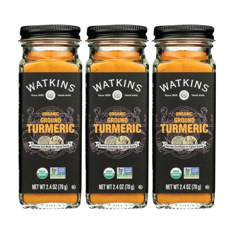 Watkins Organic Turmeric, 2.4 Ounce Jar, 3-Pack