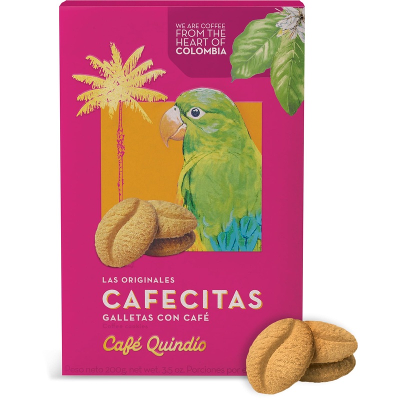 Cafe Quindio Coffee Cookies Cafecitas 7 Ounce Box (200G) – Approximately 44 Cookies