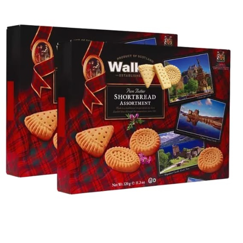 Classic Pure Butter Shortbreads Assortment, 320G Traditional Scottish Recipe,Pack Of 2 Net Wt 22.6 Oz,Everyday Christmass Giftin