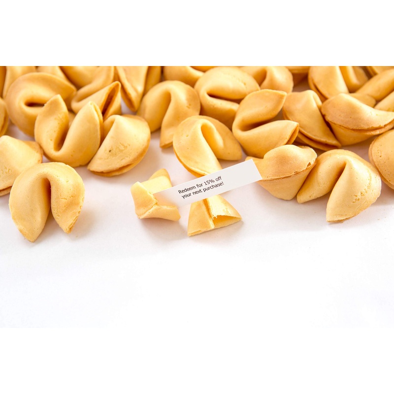 Custom Fortune Cookies – 500 Cookies – Gourmet Vanilla Flavor – Your Message Inside