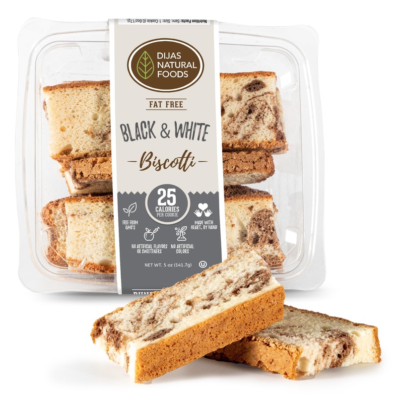 Dijas Natural Foods, Fat Free Biscotti Cookie, All Natural Preservative Free Ingredients, Delicious Low Calorie Snack (5 Ounces,