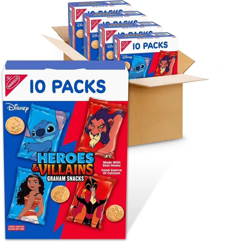 Disney Heroes And Villains Graham Snacks, Custom Cookies Variety Pack, 40-1 Oz Kids Snack Packs